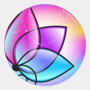 Shining purple flower stickers