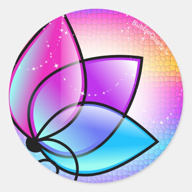 Shining purple flower stickers (Front)