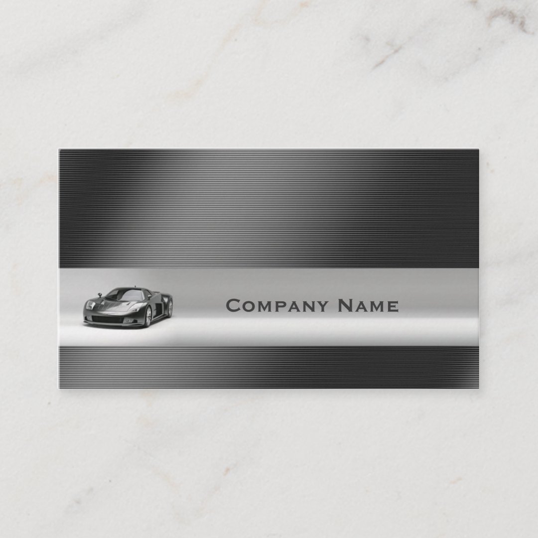 Shining Silver Line Sports Car Business Card Zazzle