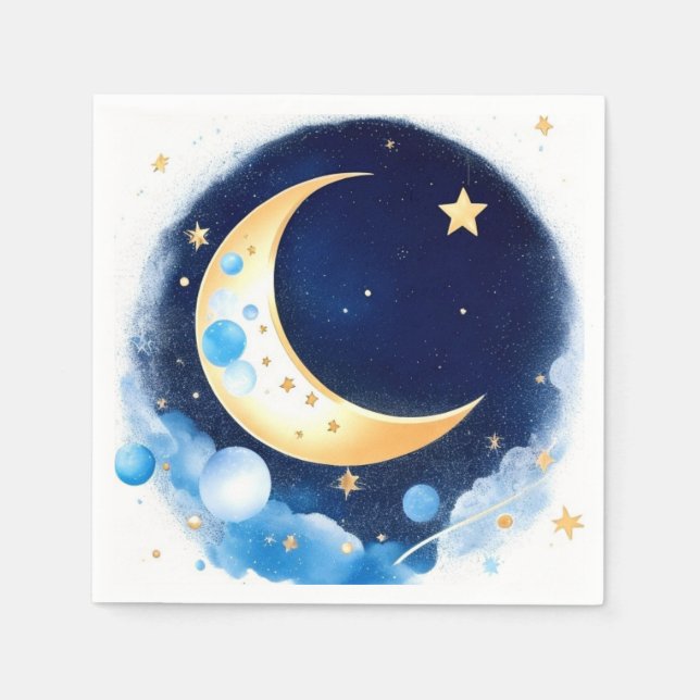 Shining Sky Dreams Boy Baby Shower Napkins (Front)
