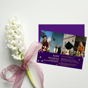 Shining Star 4 Photo Collage Graduation Invitation Foil Invitation