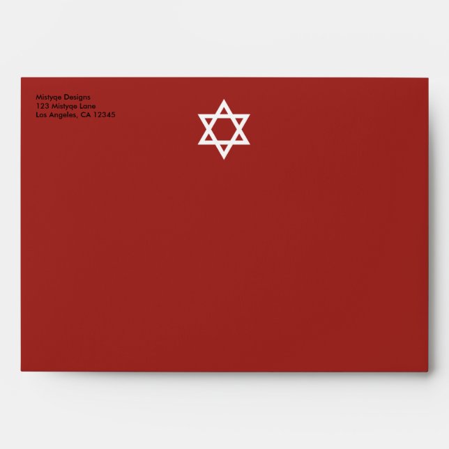 Shining Star Bar/Bat Mitzvah Red Envelope (Front)