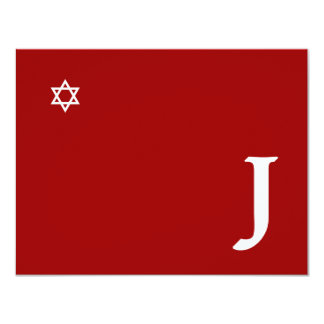 Shining Star Bar Mitzvah Monogram RSVP Card