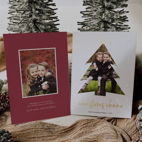 Shining Star  Christmas Cheer Photo Foil Holiday Card
