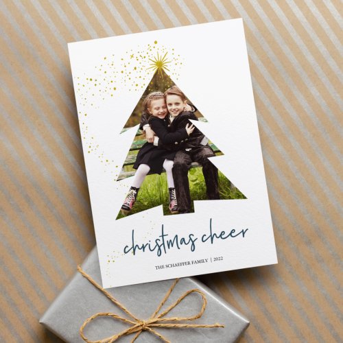 Shining Star  Christmas Cheer Photo Holiday Card