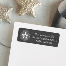 Shining Star Christmas Monogram Return Address