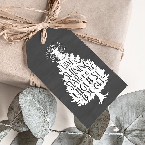 Shining Star Christmas Tree Chalkboard Gift Tags