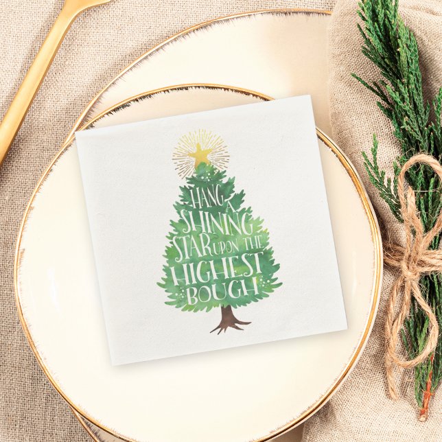 Shining Star Christmas Tree Paper Napkins (Creator Uploaded)