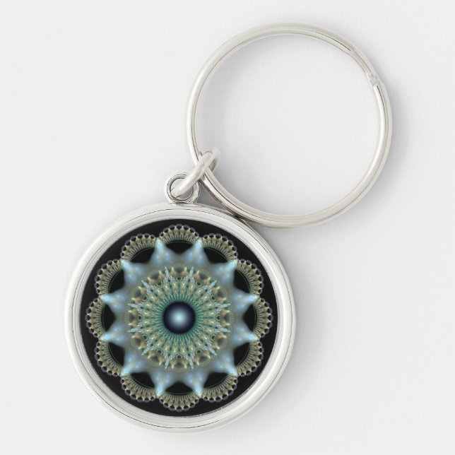 Shining star fractal ornament keychain (Front)