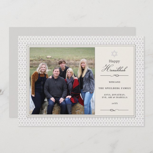 Shining Star Hanukkah Photo Flat Card (Front/Back)