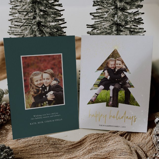 Shining Star | Happy Holidays Photo Foil Holiday Card (Creator Uploaded)