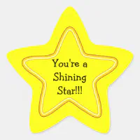 Yellow Star, Shiny Star - Yellow Star - Sticker