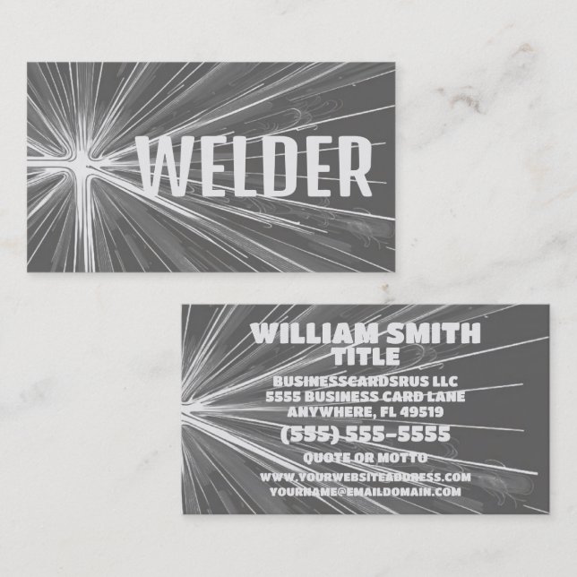 Shining Star Welder Business Card (Front/Back)