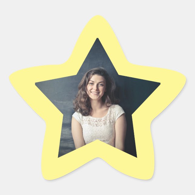 Shining Star with Photo Custom  Sticker (Front)