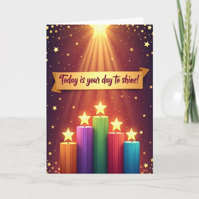 Shining Starry Birthday Card (Front)