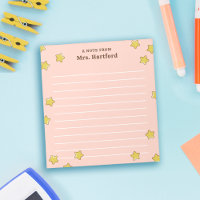 Shining Stars Blush Pink Lined A Note From Teacher