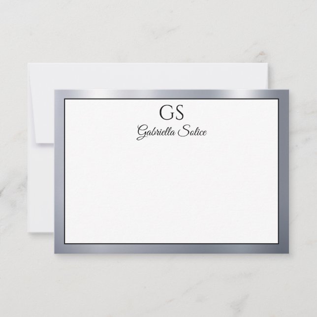 Shining Stars Monogram Note Card (Front)