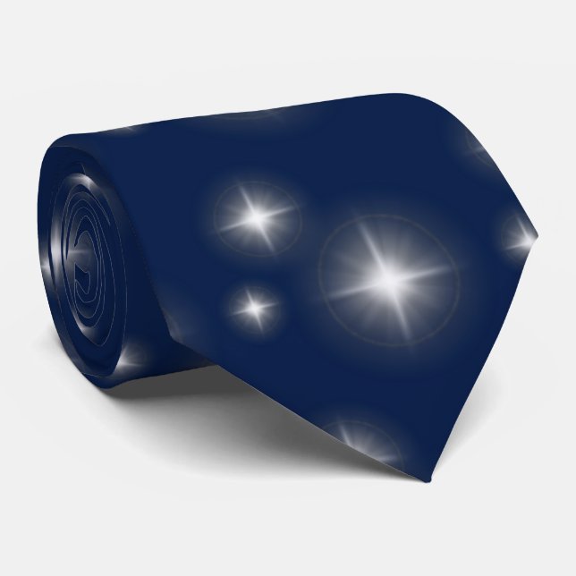 Shining Stars on Dark Blue Tie (Rolled)