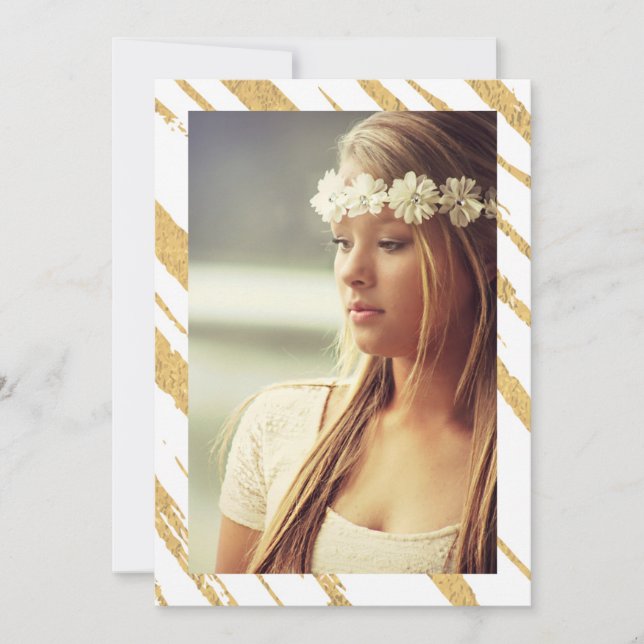 Shining Stripes Photo Invitation (Front)