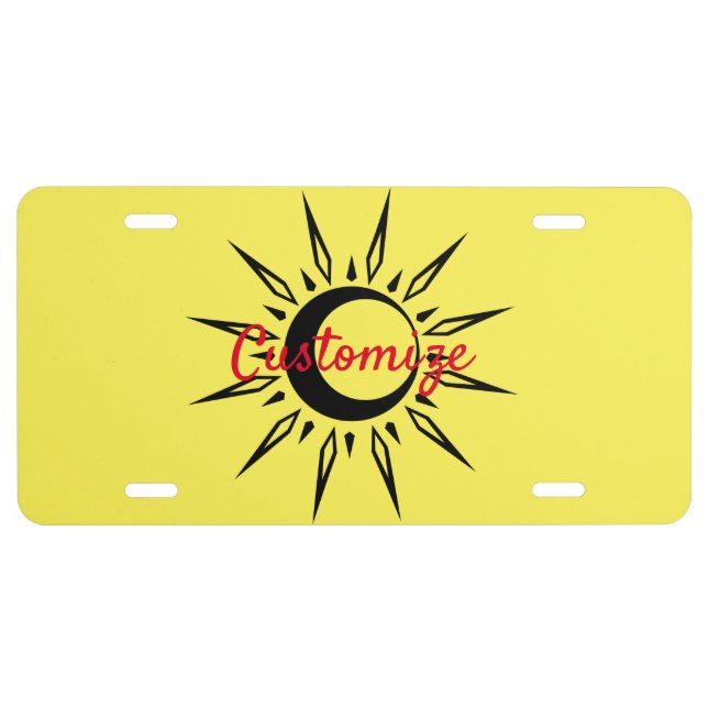 Shining Sun Crescent Moon Thunder_Cove License Plate (Front)