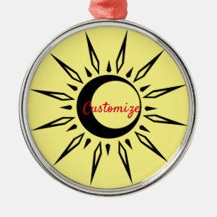 Shining Sun Crescent Moon Thunder_Cove Metal Ornament