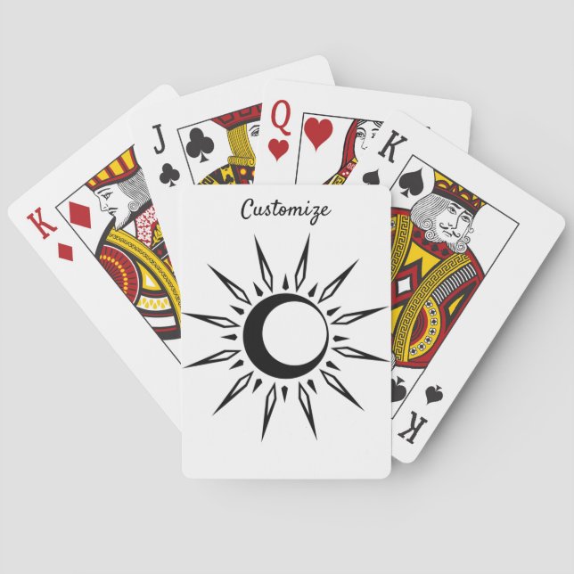 Shining Sun Crescent Moon Thunder_Cove Poker Cards (Back)