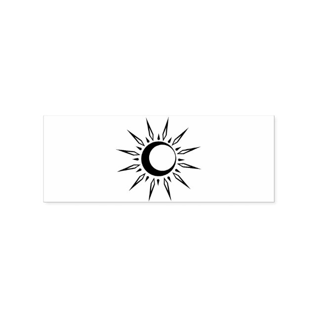 Shining Sun Crescent Moon Thunder_Cove Rubber Stamp (Imprint)