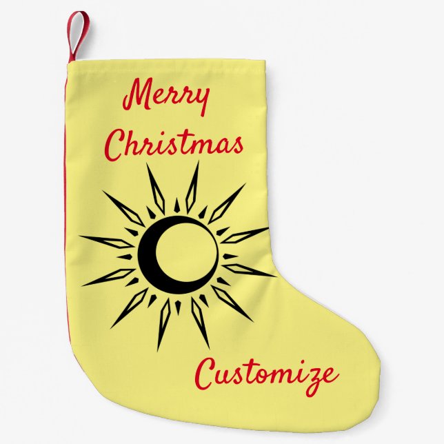 Shining Sun Crescent Moon Thunder_Cove Small Christmas Stocking (Front)