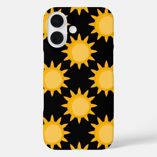 Shining Sun Illustration On Black Pattern Design  Case-Mate iPhone Case (Back)
