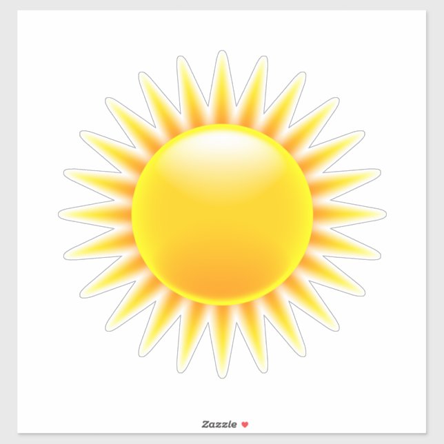 Shining sun yellow orange sticker (Sheet)