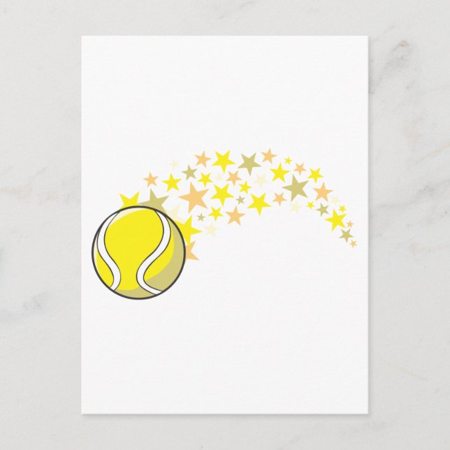 Shining Tennis Ball Star Postcard (Front)