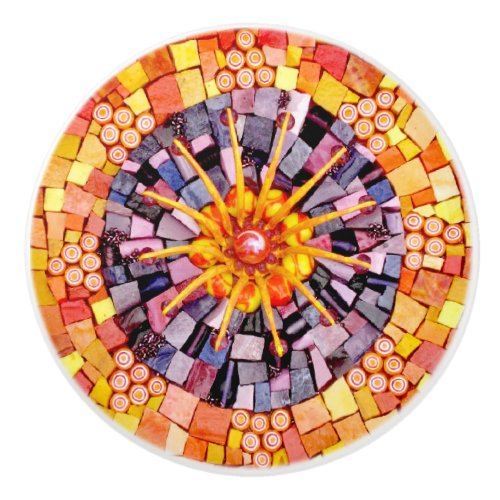 Shining Through Mixed Media Mosaic Ceramic Knob