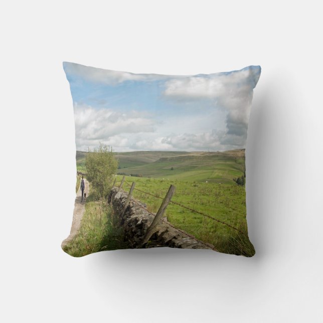 Shining Tor and Cats Tor Postcard Throw Pillow (Front)