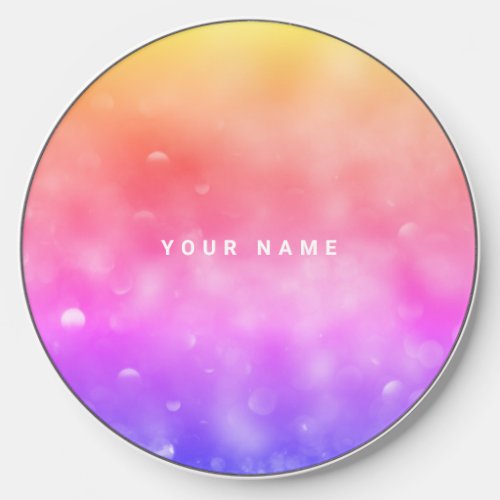 Shining Underwater  Orange Pink Cute Custom Name Wireless Charger