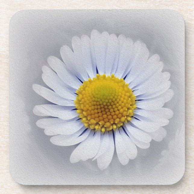 shining white daisy coaster (Front)