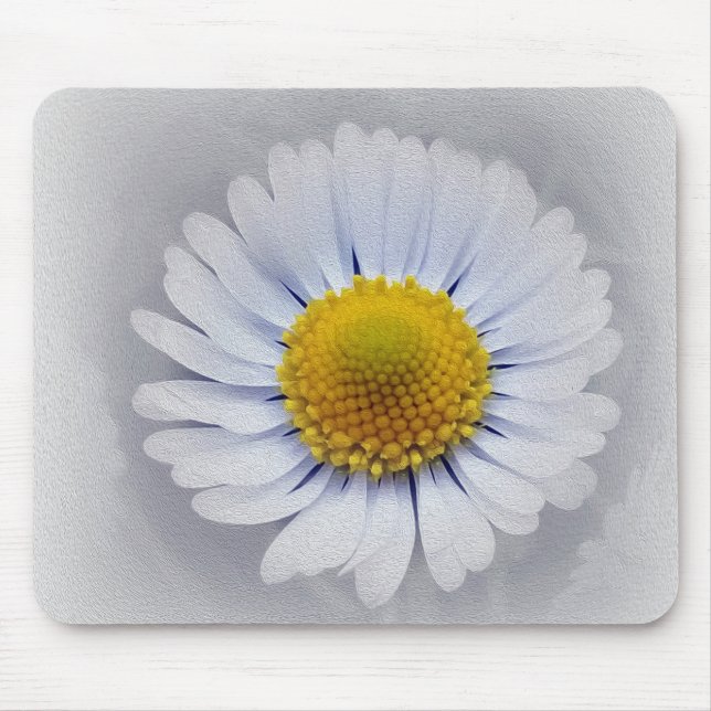 shining white daisy mouse pad (Front)