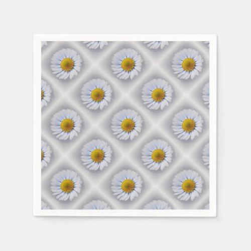 shining white daisy paper napkins