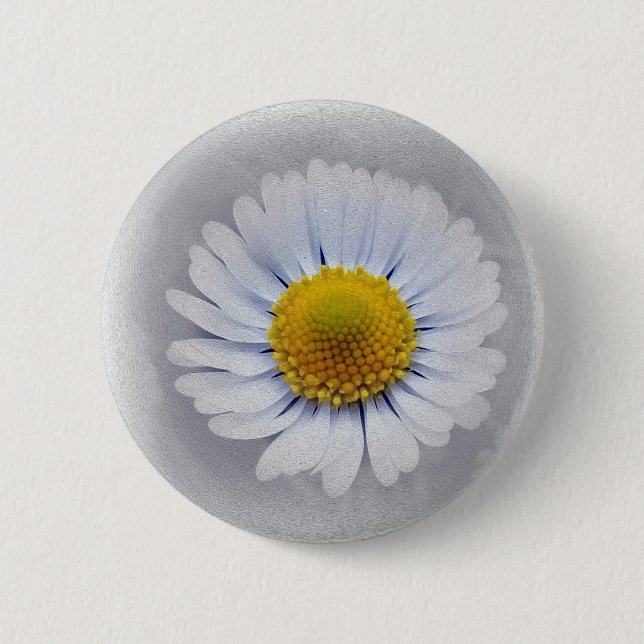 shining white daisy pinback button (Front)