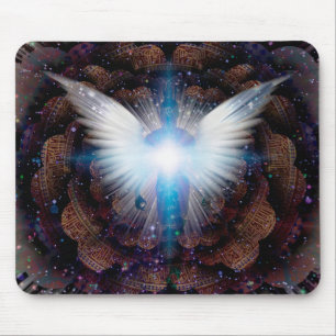 Shining wings and aura mouse pad