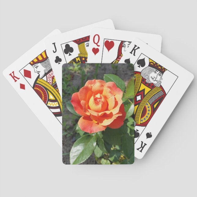 shining yellow rose poker cards (Back)
