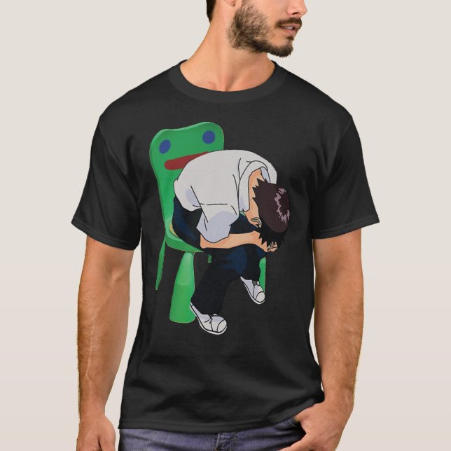 Shinji Ikari in the Froggy Chair Classic T-Shirt (Front)