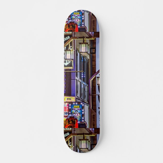 Shinjuku District Urban Night Scene, Tokyo Japan Skateboard (Front)