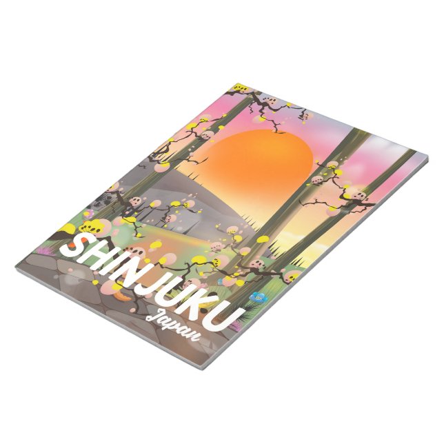 Shinjuku Japan travel poster Notepad (Angled)