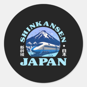 Shinkansen Japanese Bullet Train Japan Mt Fuji Kan Classic Round Sticker