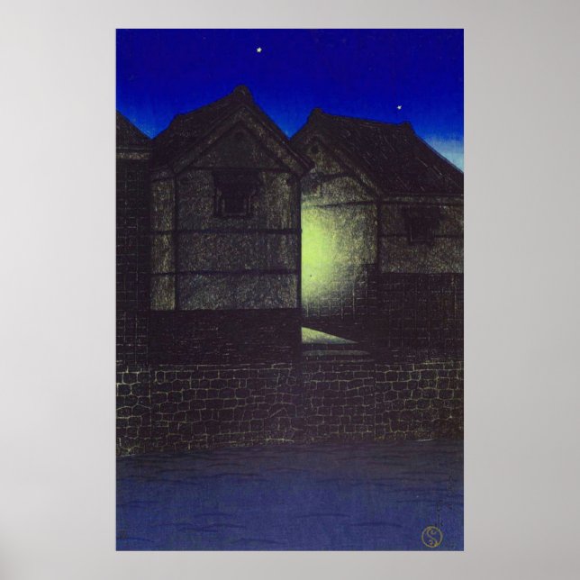 Shinkawa at Night Twelve Scenes of Tōkyō  Poster (Front)