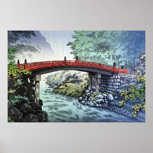 Shinkyo Bridge at Nikko by Tsuchiya Koitsu Poster
