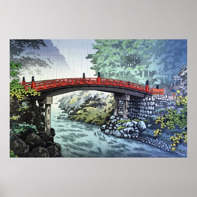 Shinkyo Bridge at Nikko by Tsuchiya Koitsu Poster (Front)