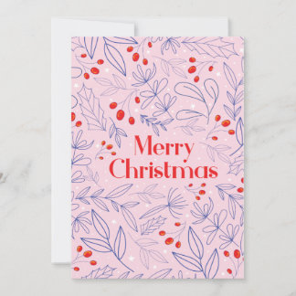 Shinny, colorful, floral Christmas card