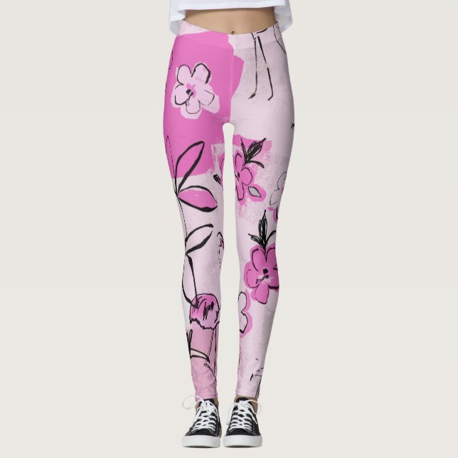 SHINNY PINK LEGGINGS (Front)