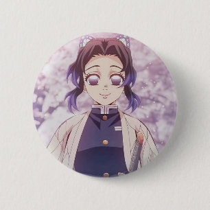 Shinobu Kocho brooch from the anime Demon Slayer Button
